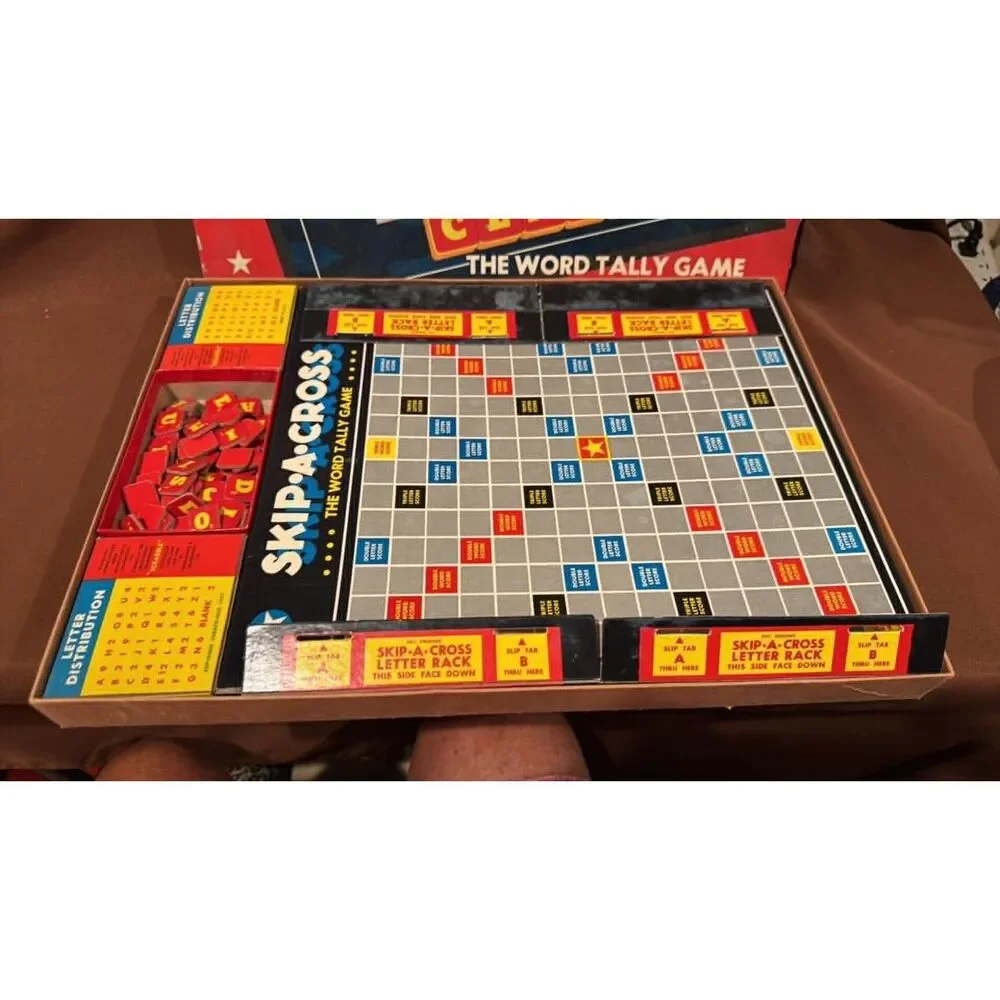 Vintage  copyright1952  Ship A Cross Word Tally Game Cadaco Ellis
